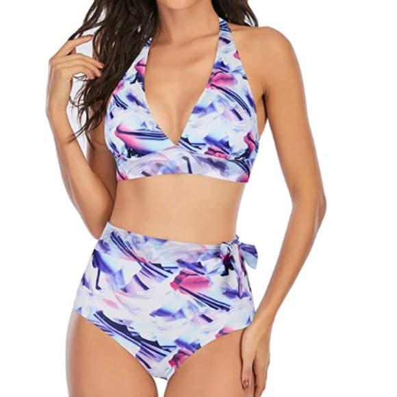 Other - Lovely Chic Lotus Design Two Piece Swimsuits